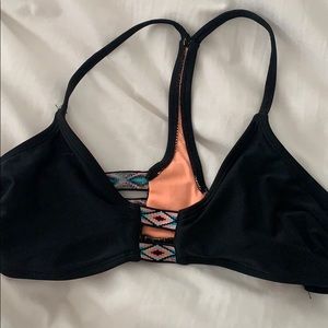 Colorful black bikini top!